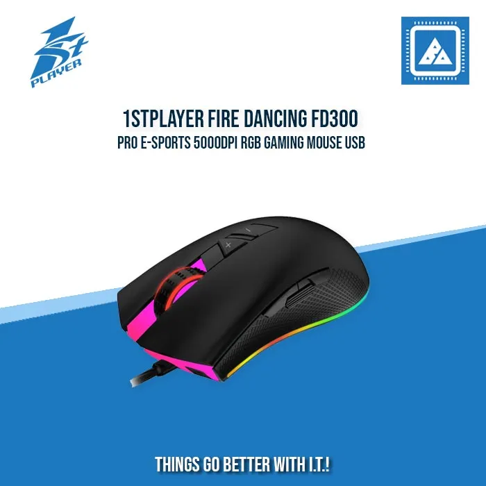 1STPLAYER FIRE DANCING FD300 PRO E-SPORTS 5000DPI RGB GAMING MOUSE USB