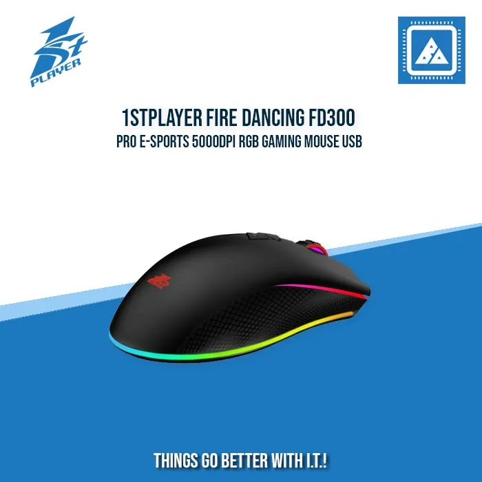 1STPLAYER FIRE DANCING FD300 PRO E-SPORTS 5000DPI RGB GAMING MOUSE USB