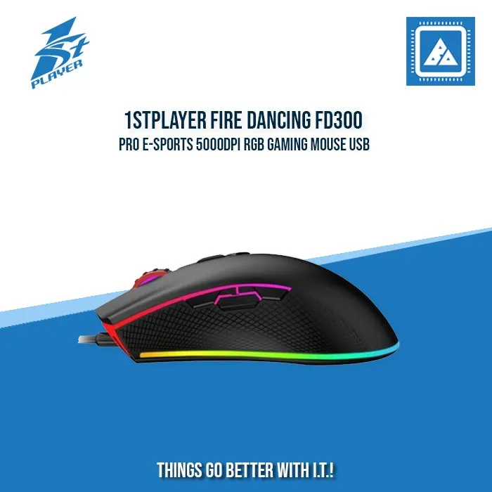 1STPLAYER FIRE DANCING FD300 PRO E-SPORTS 5000DPI RGB GAMING MOUSE USB