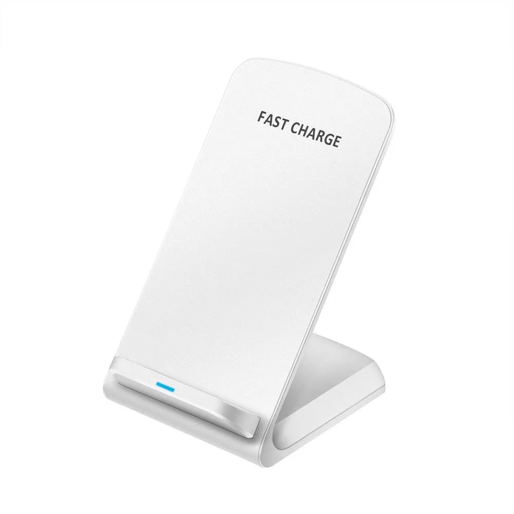 2-Coil Wireless Charger Stand Qi-Enabled Devices 10W Non-Slip Fast Charging Dock Intelligent