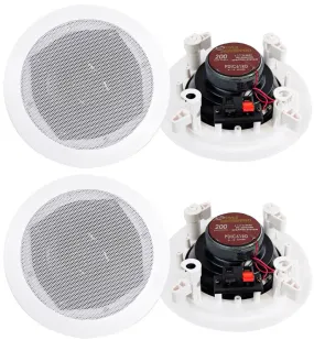 4) New PYLE PRO PDIC61RD 6.5'' White 400W 2-Way In-Ceiling/Wall Speakers System