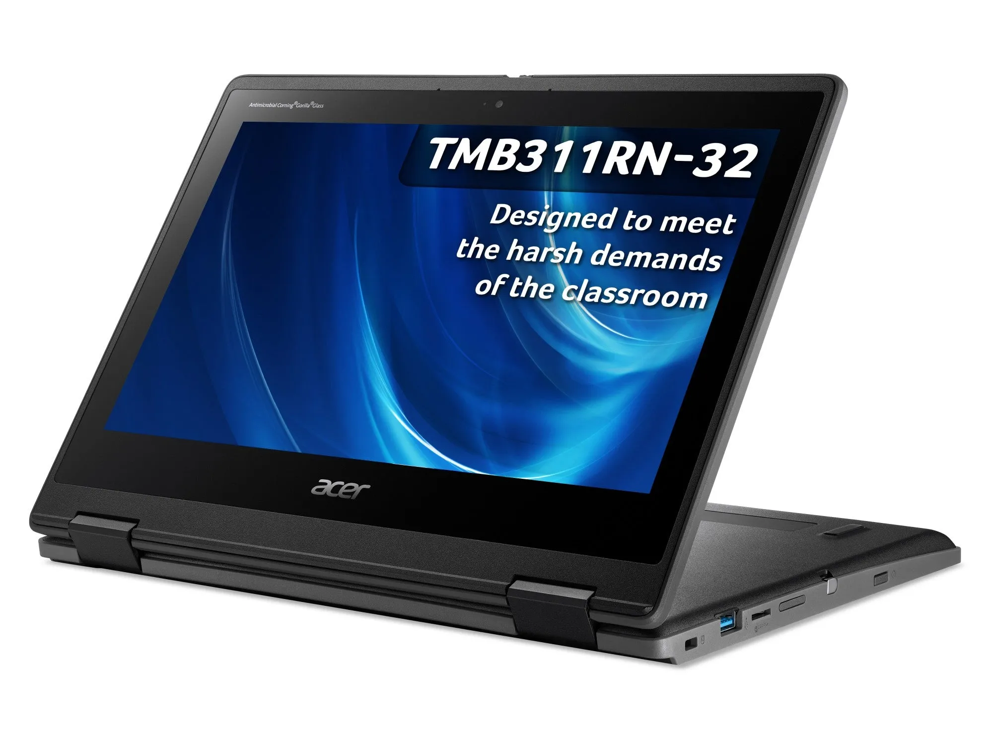 Acer TravelMate Spin Laptop, Intel Celeron N5100, 4 GB RAM, 128 GB eMMC, 11.6" Inch FHD Touchscreen Display, Black