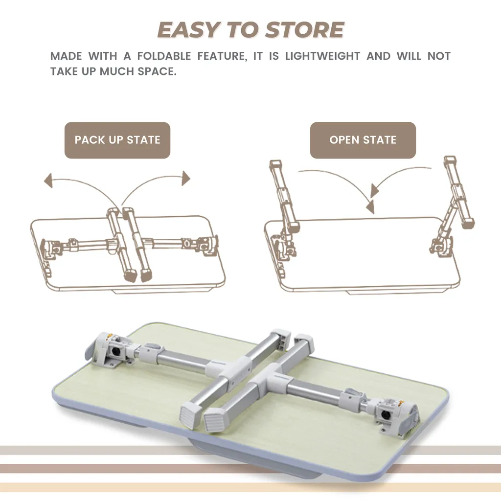 Adjustable Foldable Laptop Table with Baffles, EKKIO