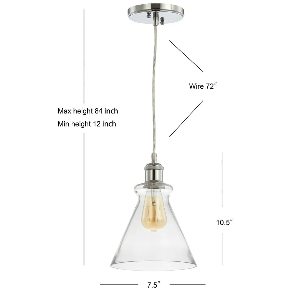 Alstroemeria 7.5" Adjustable Drop Metal/Glass LED Pendant