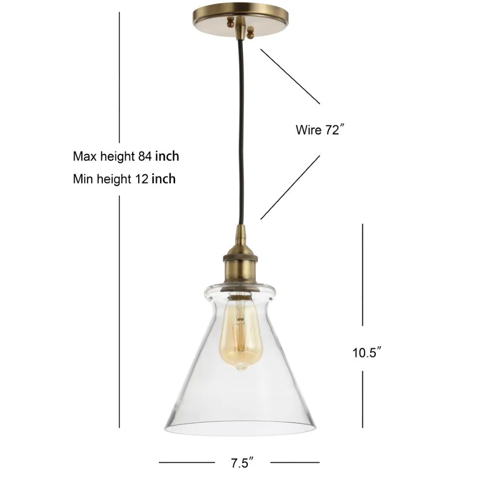 Alstroemeria 7.5" Adjustable Drop Metal/Glass LED Pendant