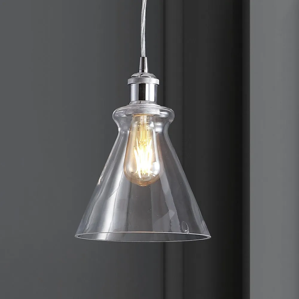 Alstroemeria 7.5" Adjustable Drop Metal/Glass LED Pendant