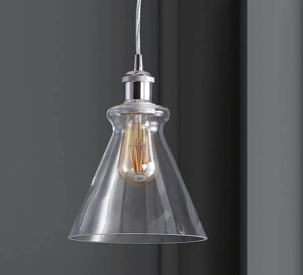 Alstroemeria 7.5" Adjustable Drop Metal/Glass LED Pendant