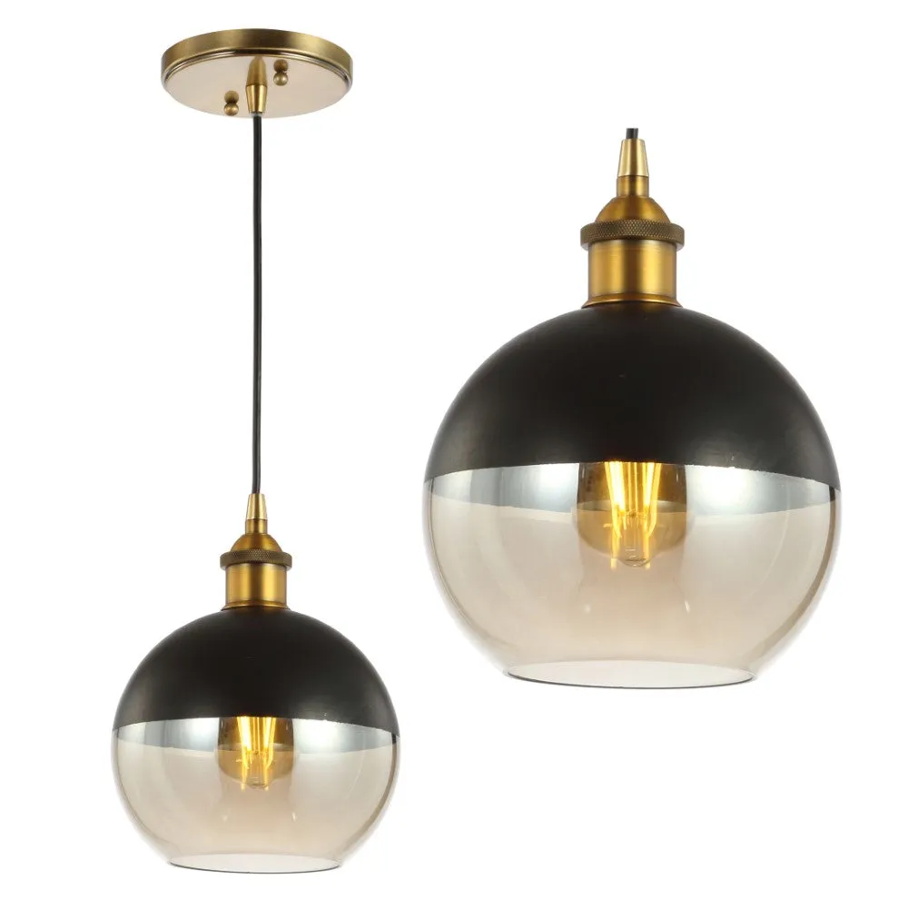 Amaryllis 7.5" Adjustable Drop Globe Metal/Glass LED Pendant