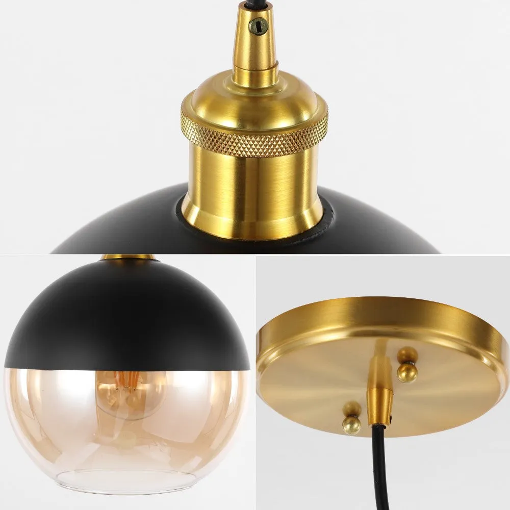 Amaryllis 7.5" Adjustable Drop Globe Metal/Glass LED Pendant