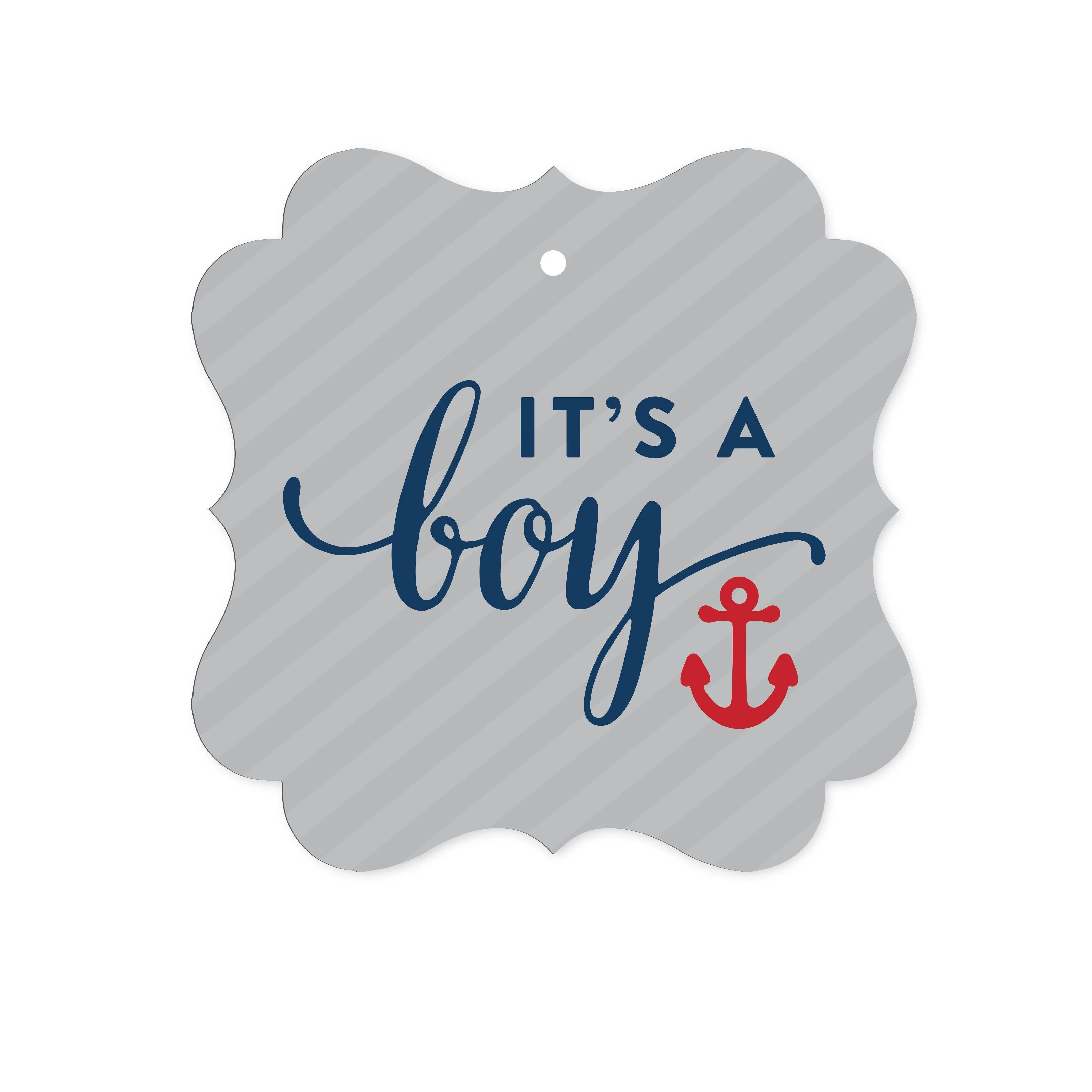 Andaz Press Nautical Baby Shower Fancy Frame Gift Tags