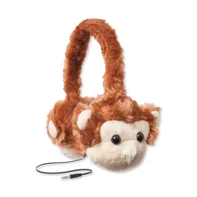 Animalz Ear Headphones Monkey | Over-Ear Headphones | Retractable Headphone Cable