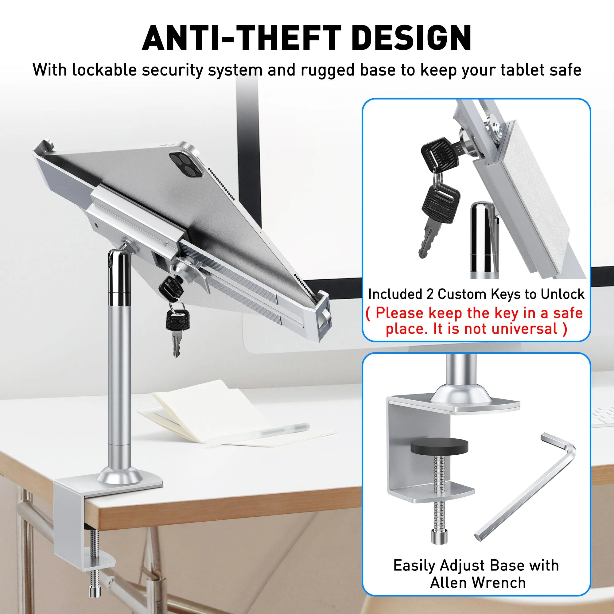 Anti Theft Locking Tablet Stand Holder (TH-518)