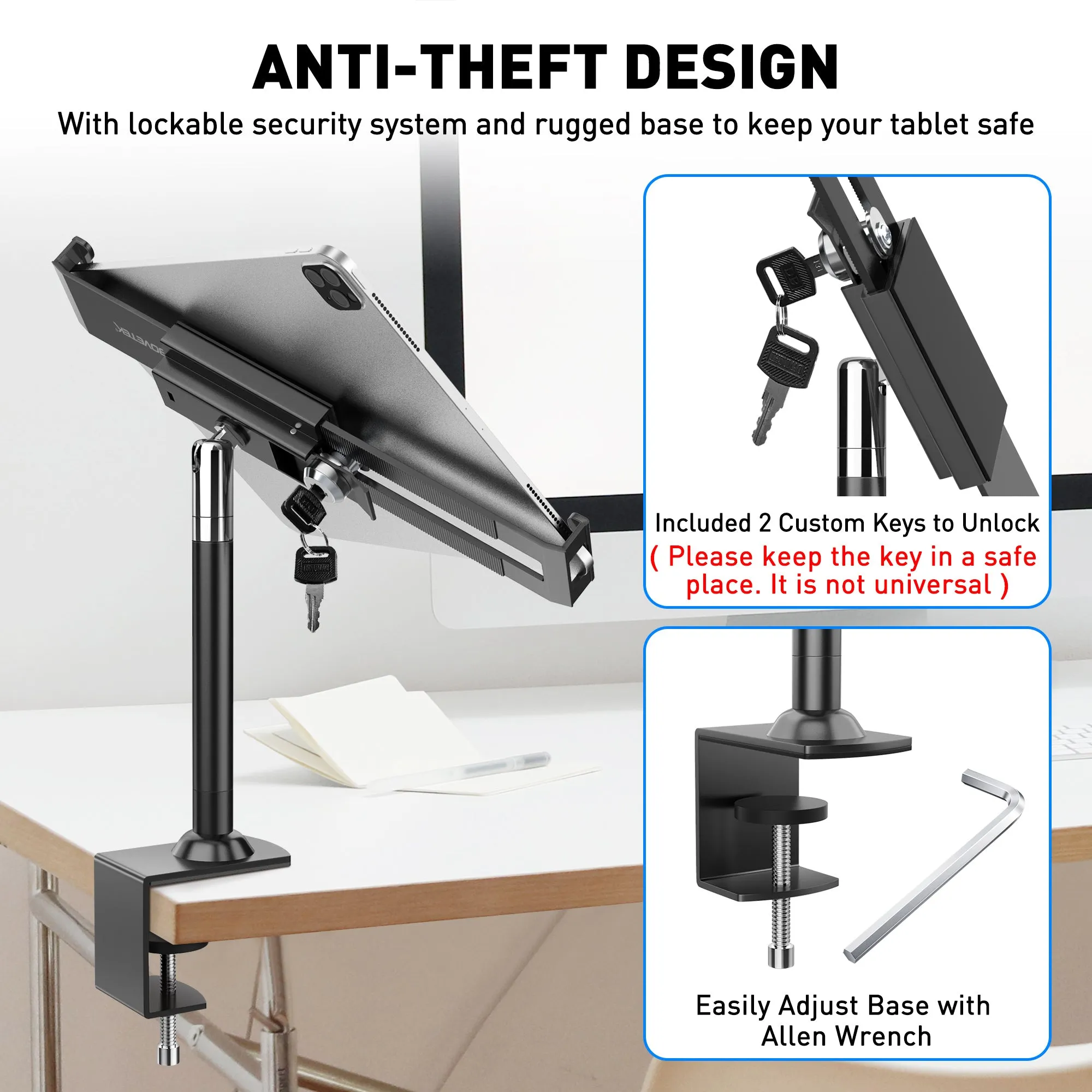 Anti Theft Locking Tablet Stand Holder (TH-518)