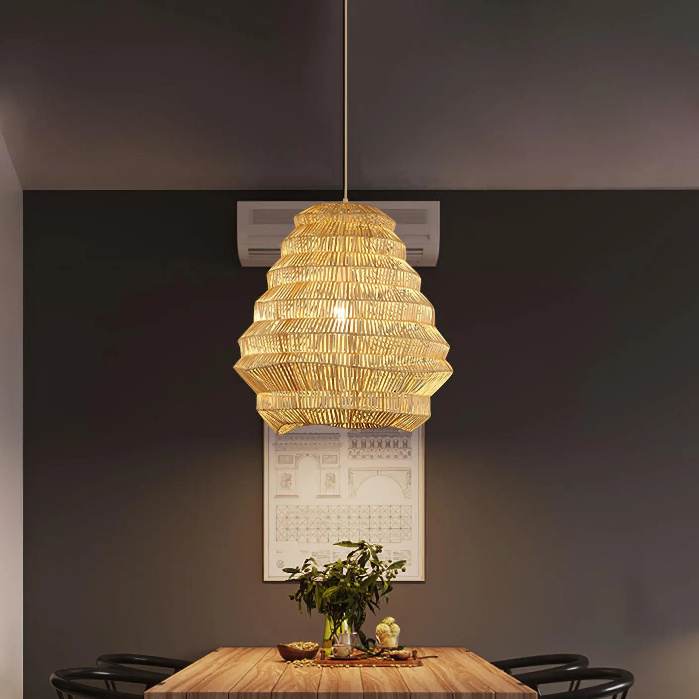 Bamboo Spiral Pendant Lamp