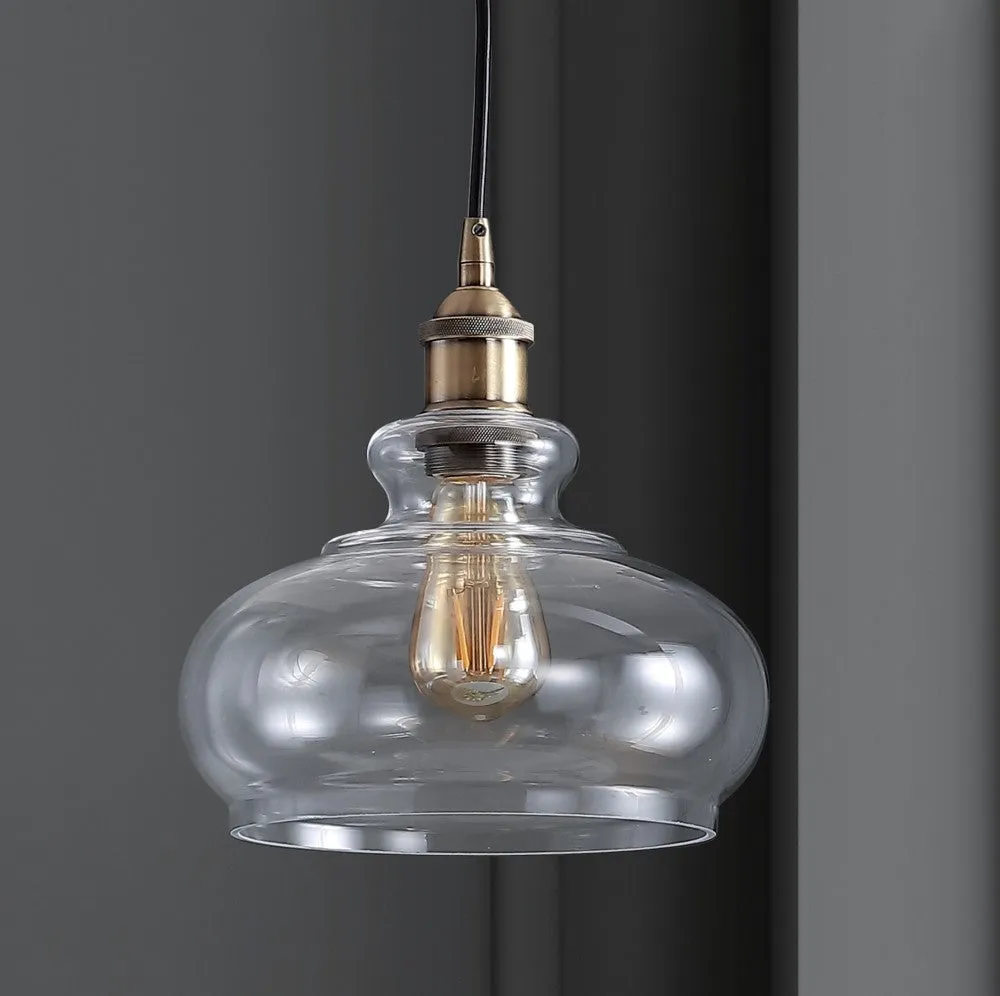 Bellflower Adjustable Drop Metal/Glass LED Pendant