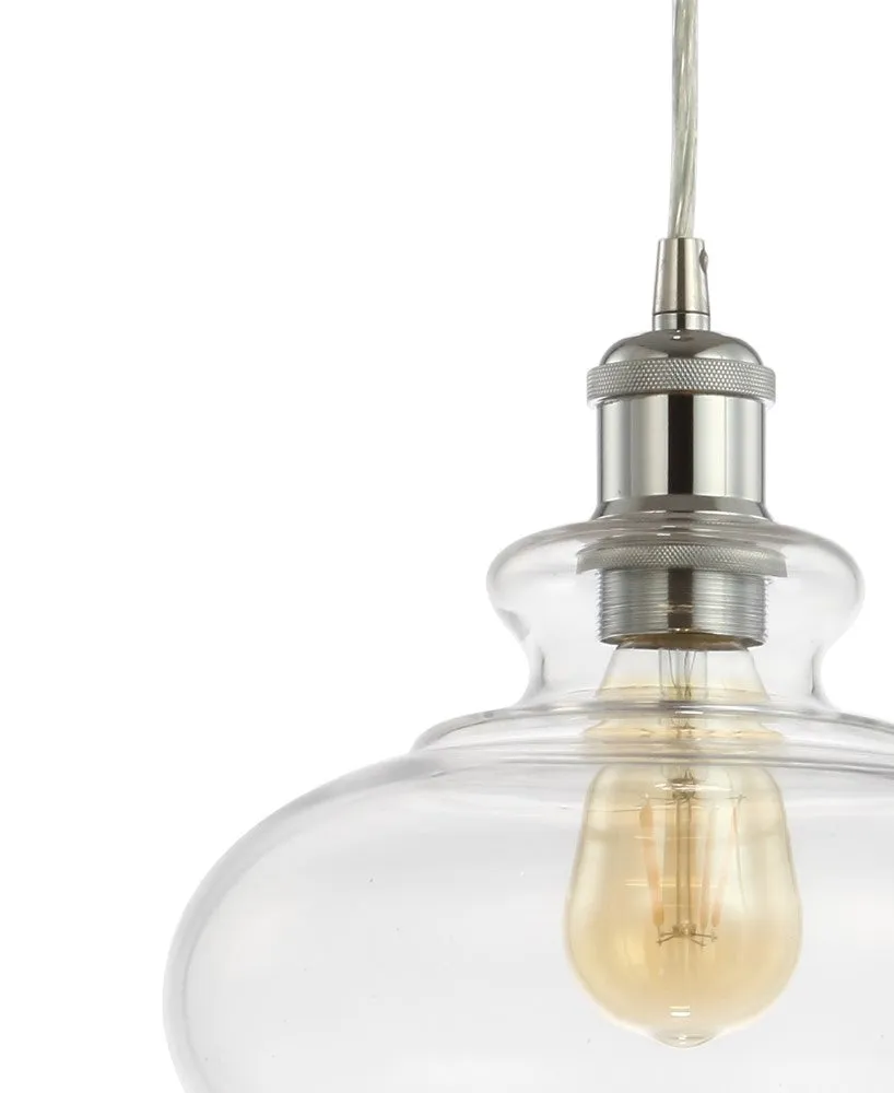 Bellflower Adjustable Drop Metal/Glass LED Pendant