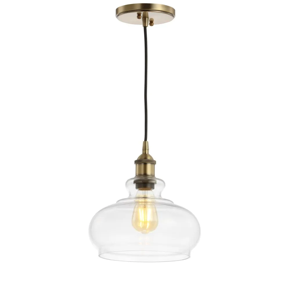 Bellflower Adjustable Drop Metal/Glass LED Pendant