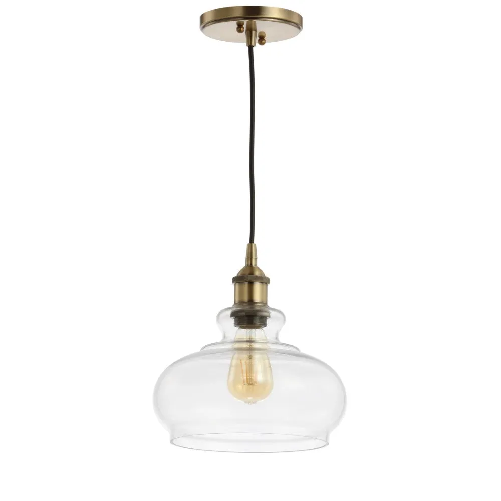 Bellflower Adjustable Drop Metal/Glass LED Pendant