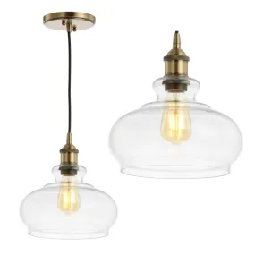 Bellflower Adjustable Drop Metal/Glass LED Pendant