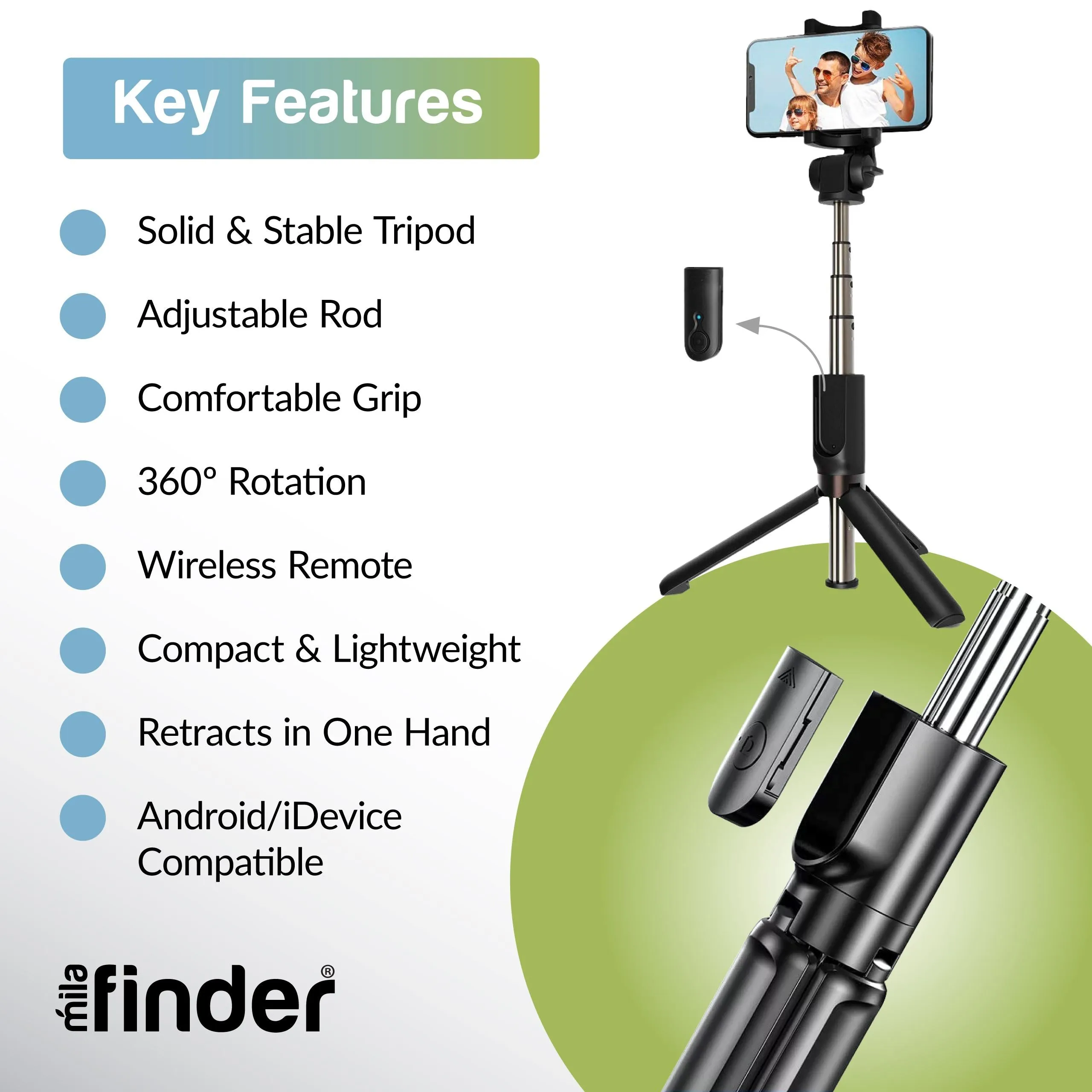 Bluetooth Selfie Stick and Tripod - Pack of 12