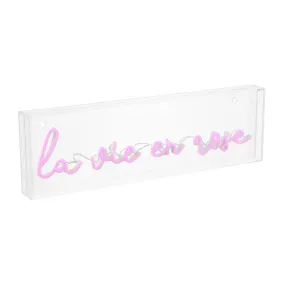 BNF  La Vie En Rose Contemporary Glam Acrylic Box USB Operated LED Neon Light