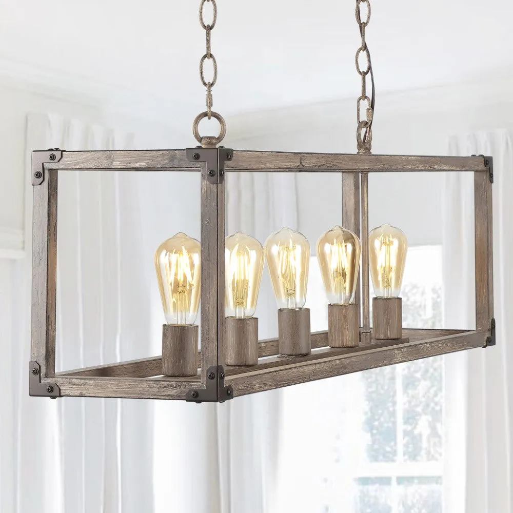 Breakneck 8.13" Adjustable Iron Rustic Farmhouse LED Pendant