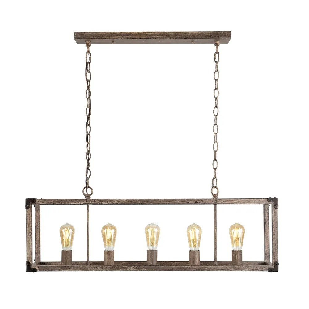 Breakneck 8.13" Adjustable Iron Rustic Farmhouse LED Pendant