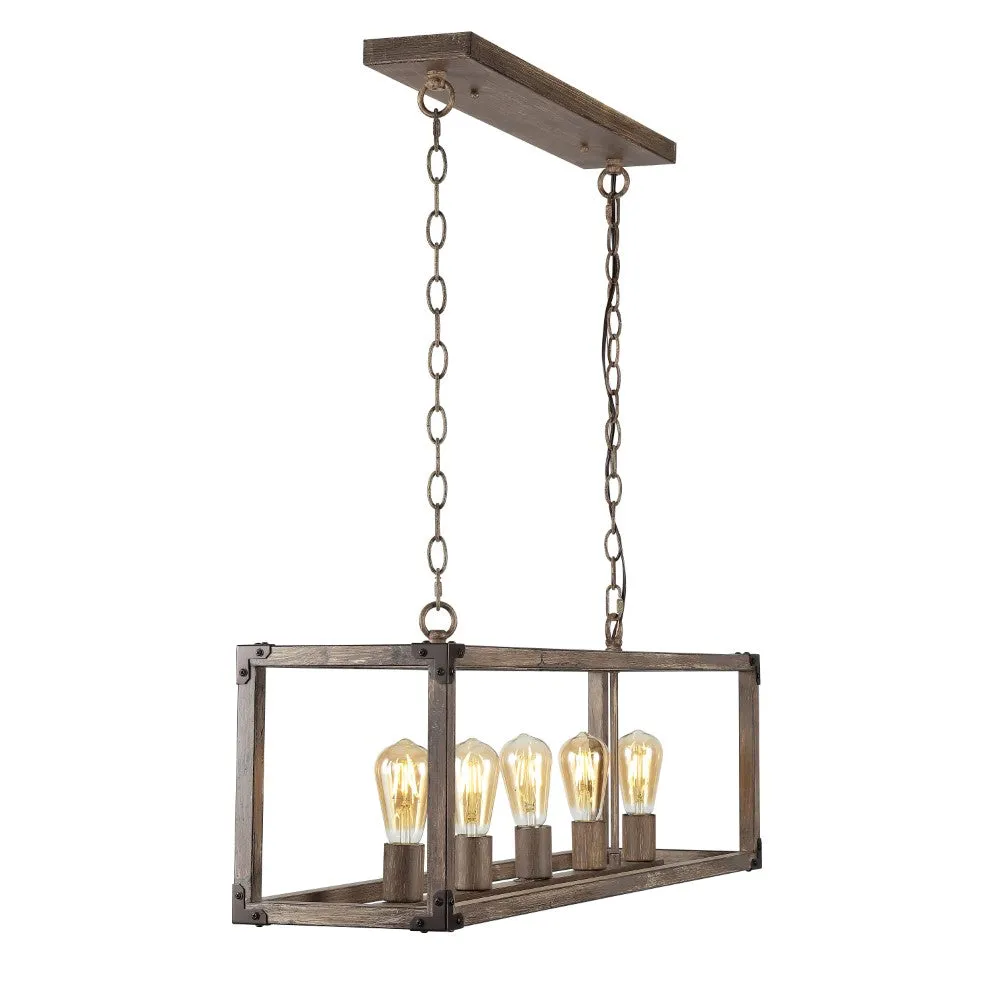 Breakneck 8.13" Adjustable Iron Rustic Farmhouse LED Pendant