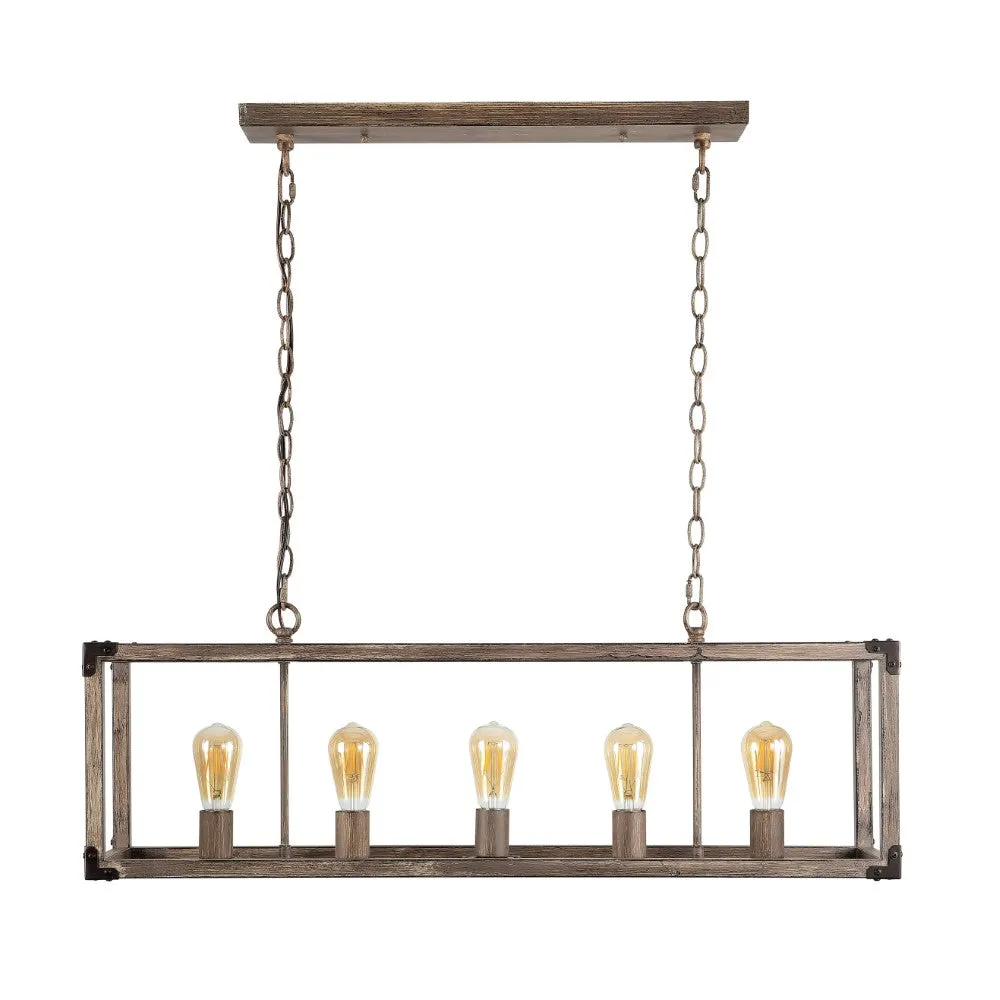 Breakneck 8.13" Adjustable Iron Rustic Farmhouse LED Pendant