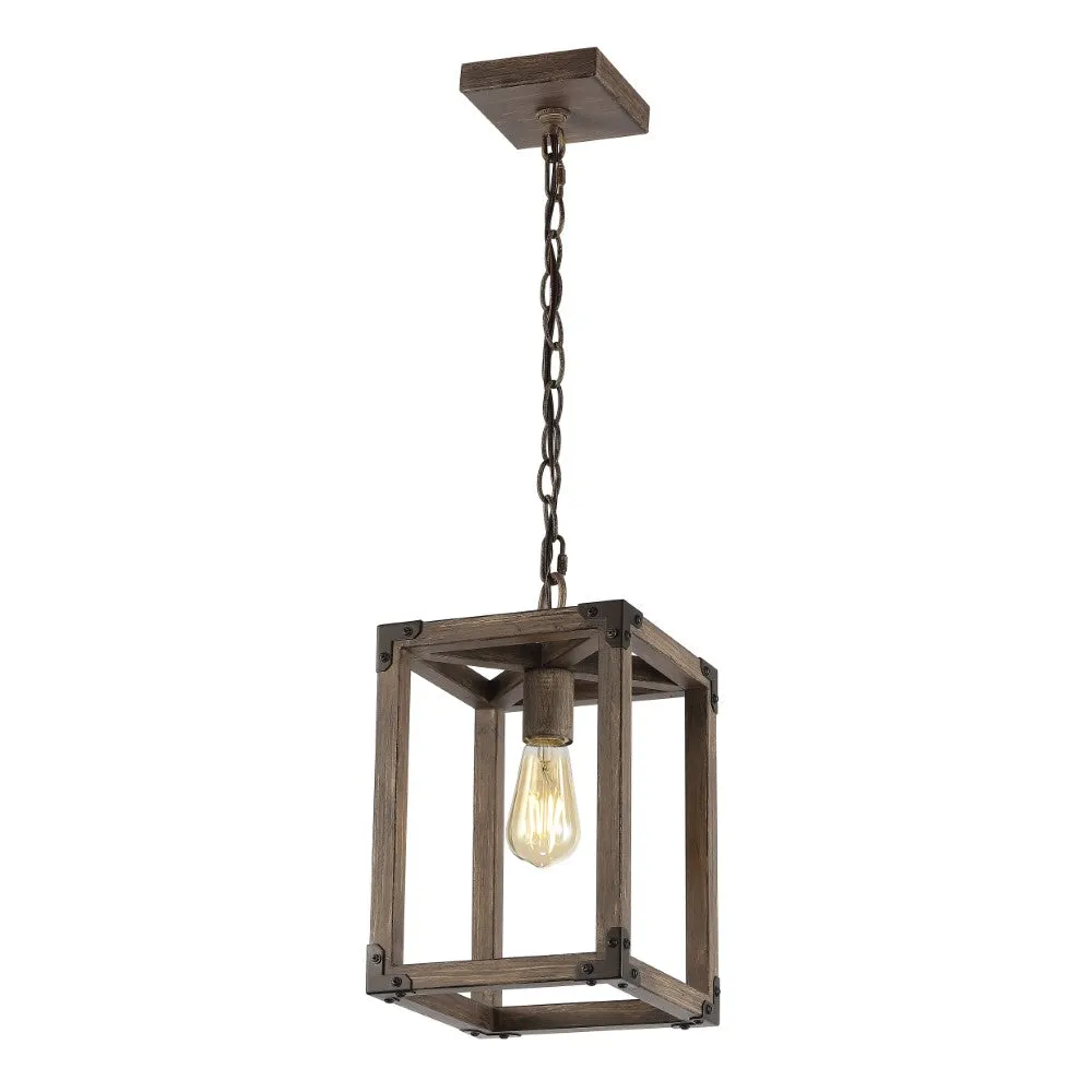 Breakneck 8.13" Adjustable Iron Rustic Farmhouse LED Pendant