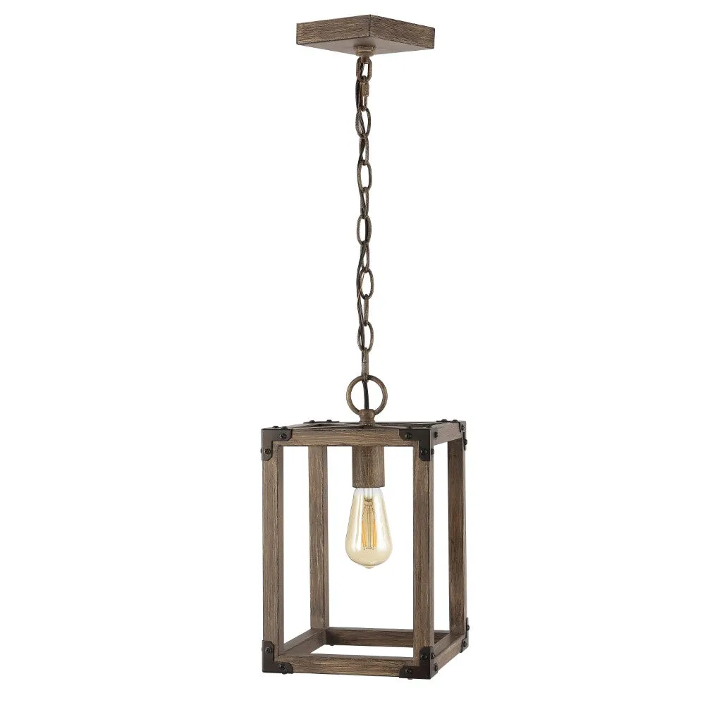 Breakneck 8.13" Adjustable Iron Rustic Farmhouse LED Pendant