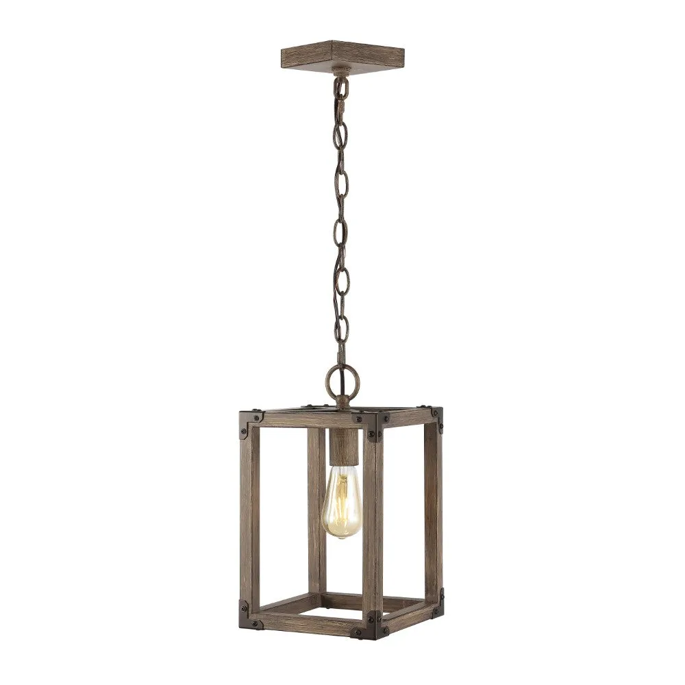 Breakneck 8.13" Adjustable Iron Rustic Farmhouse LED Pendant