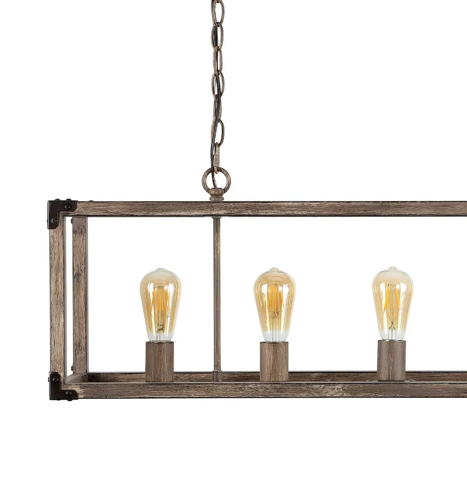 Breakneck 8.13" Adjustable Iron Rustic Farmhouse LED Pendant