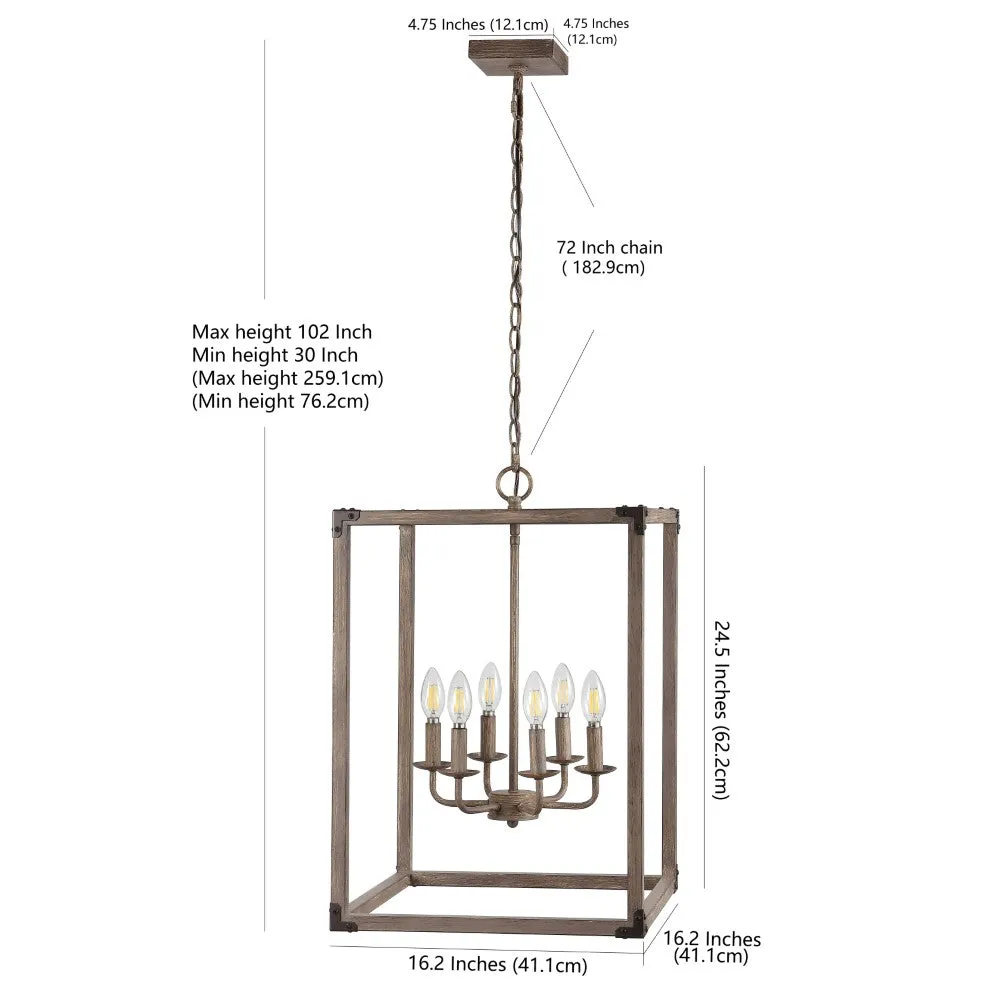 Breakneck Adjustable Iron Rustic Farmhouse LED Pendant