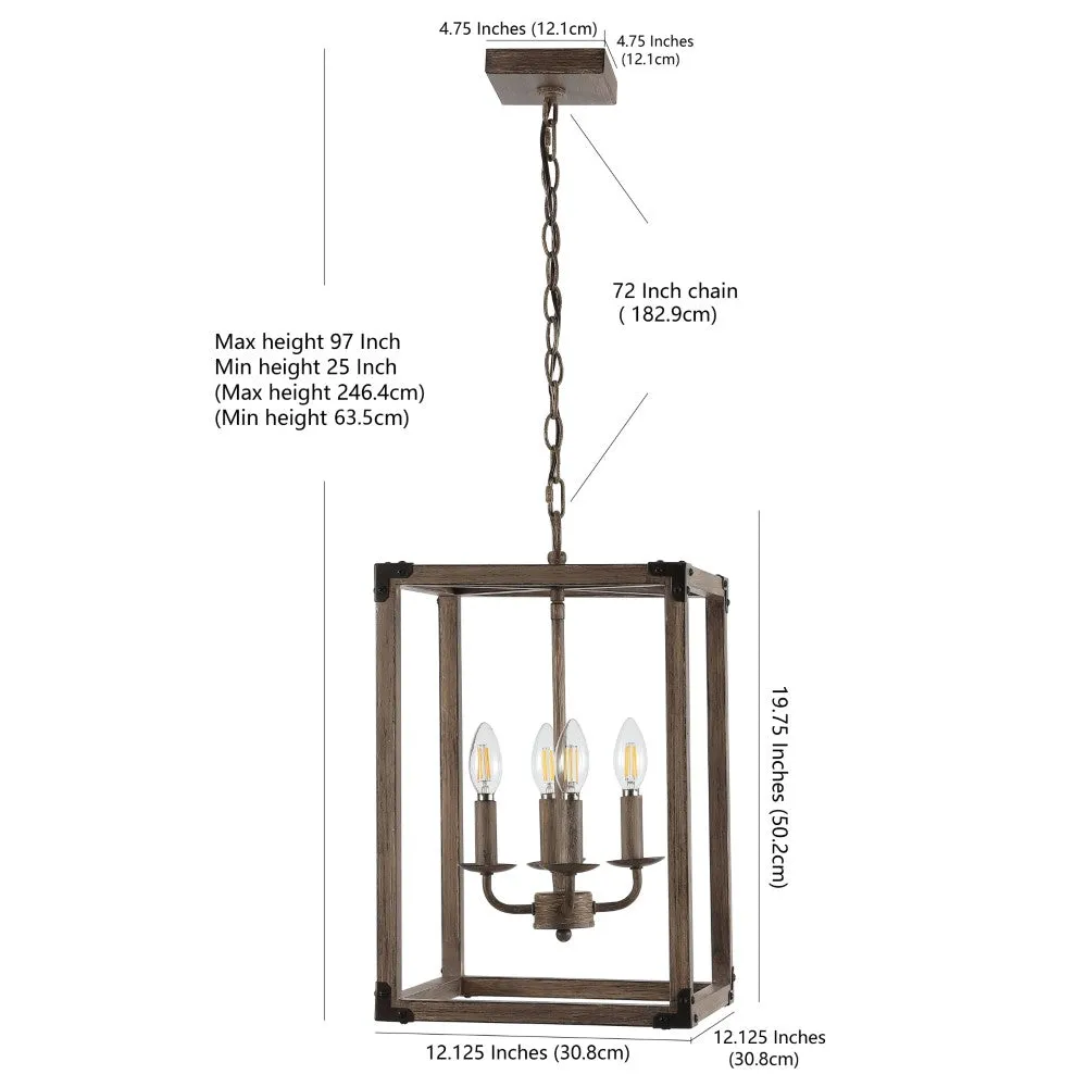 Breakneck Adjustable Iron Rustic Farmhouse LED Pendant