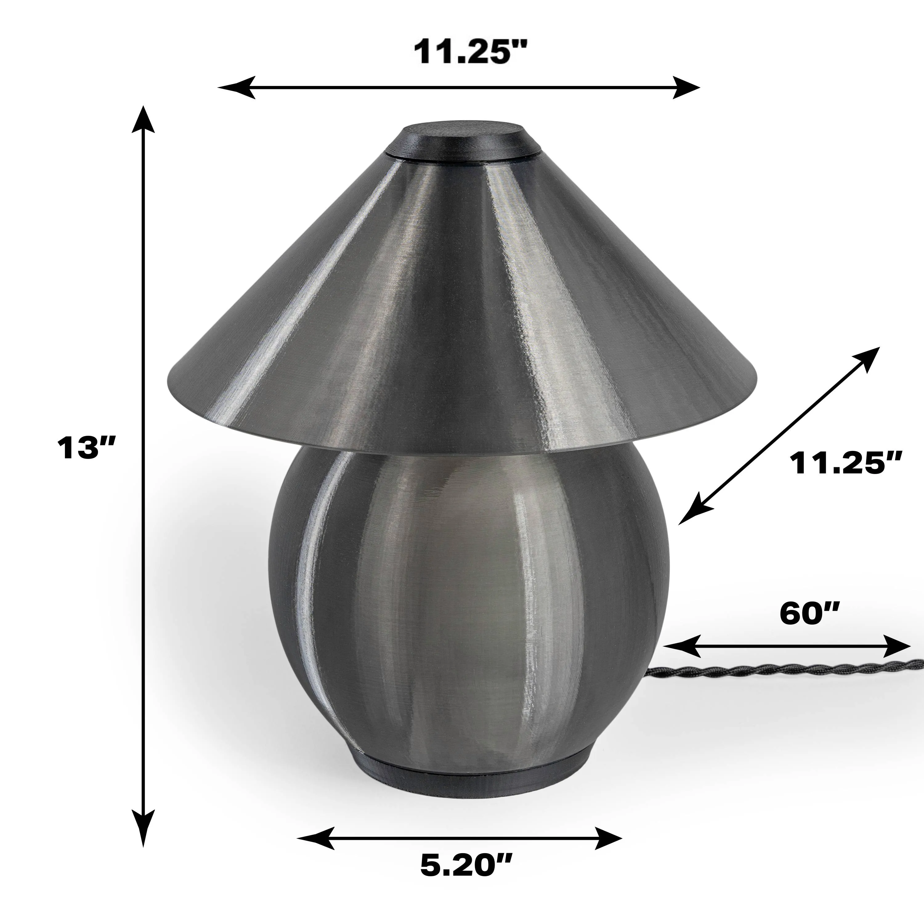 Buddy 13" Modern Contemporary Plant-Based PLA 3D Printed Dimmable LED Table Lamp