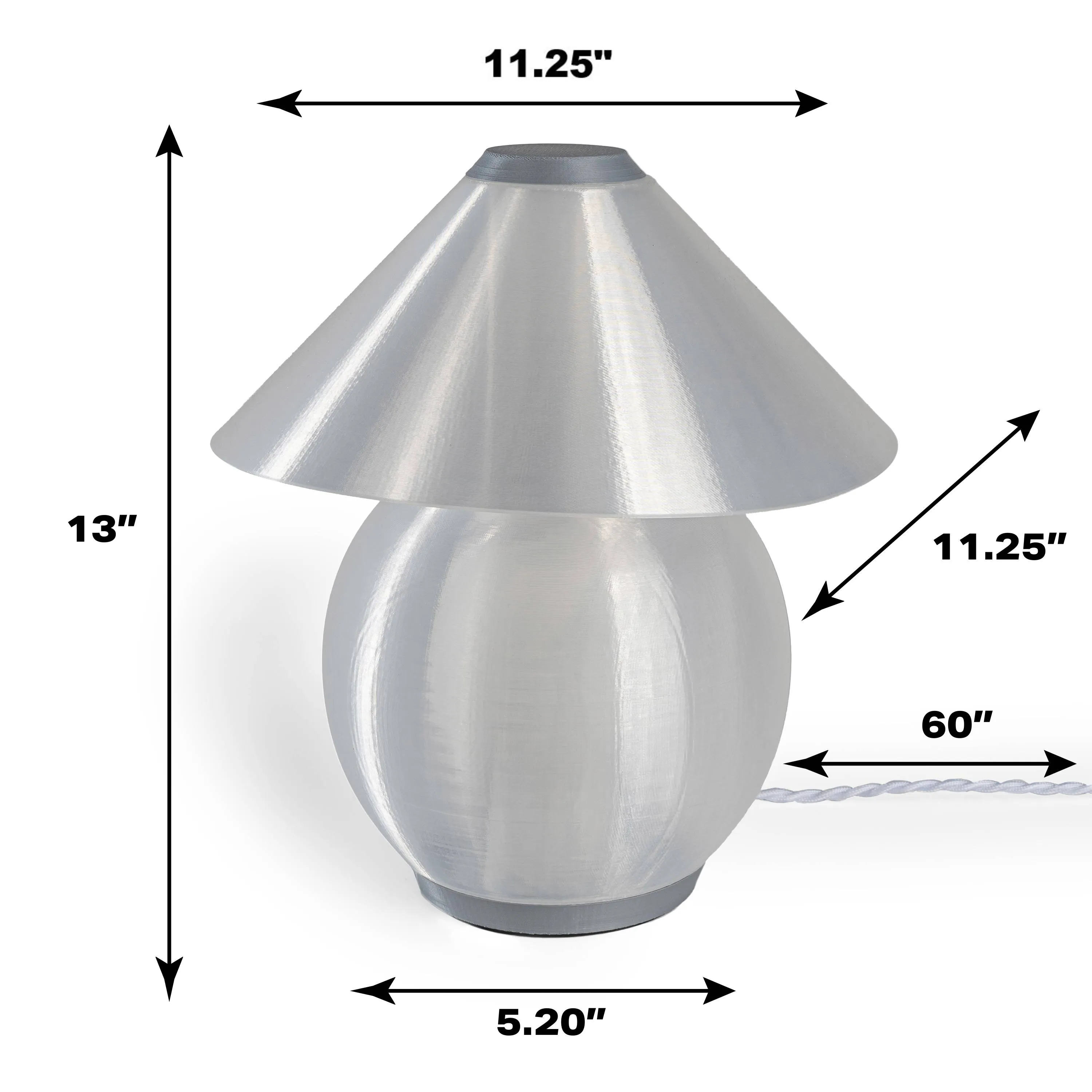 Buddy 13" Modern Contemporary Plant-Based PLA 3D Printed Dimmable LED Table Lamp