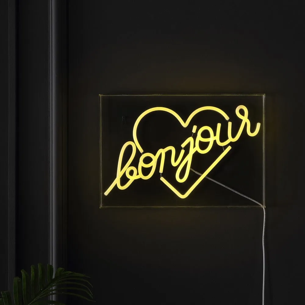 Buy Bonjour Heart Contemporary Glam Acrylic Box USB Operated LED Neon Light