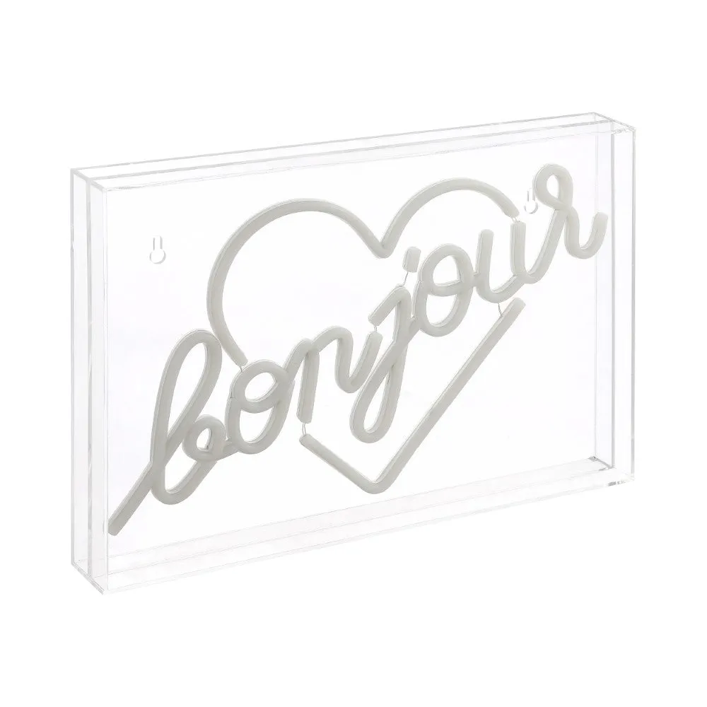 Buy Bonjour Heart Contemporary Glam Acrylic Box USB Operated LED Neon Light