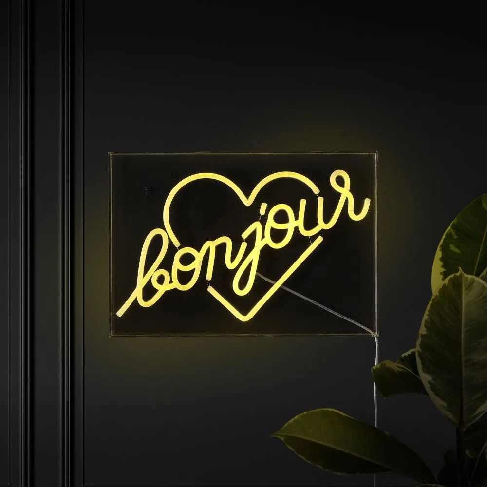 Buy Bonjour Heart Contemporary Glam Acrylic Box USB Operated LED Neon Light