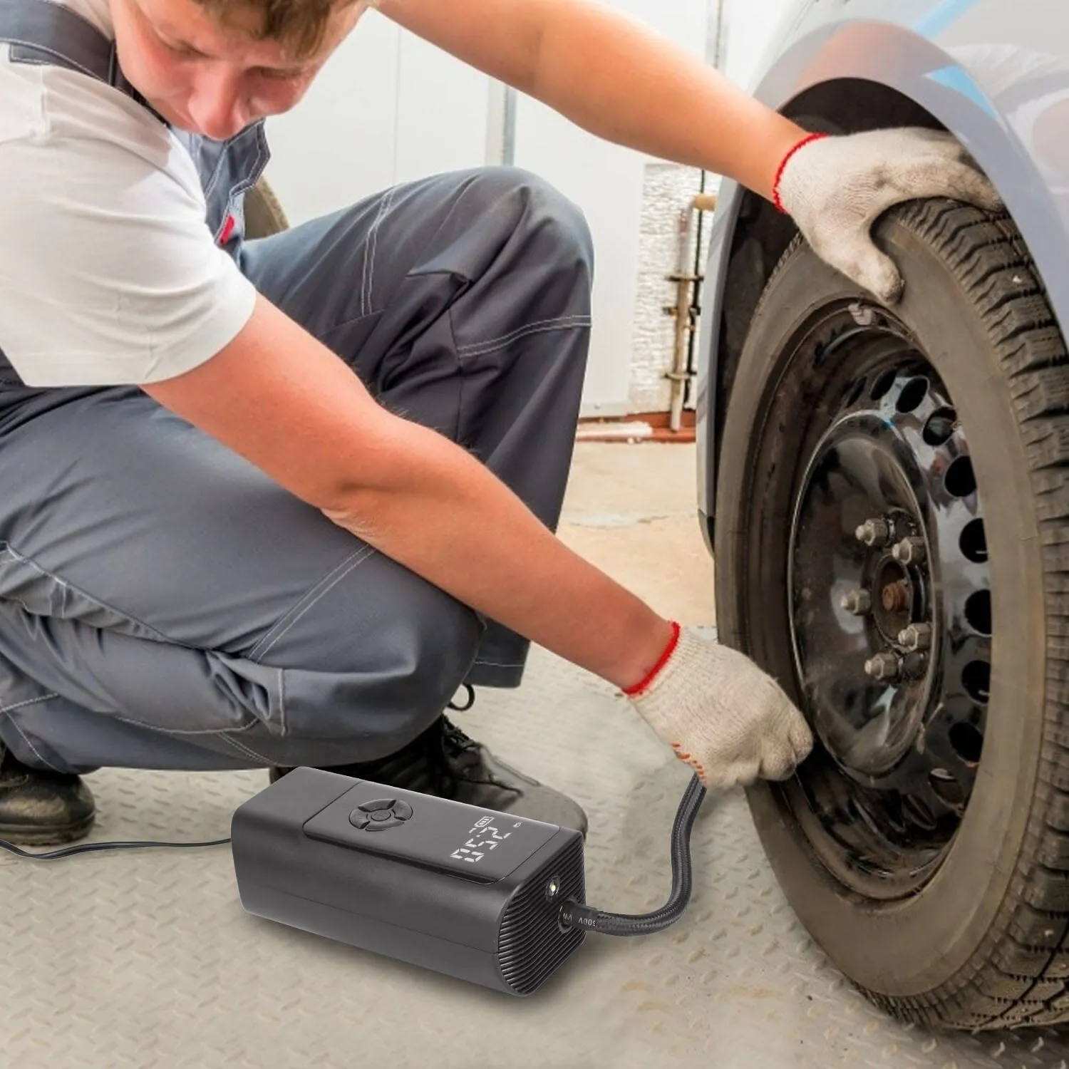 Car Tire Inflator Corded with LED Light