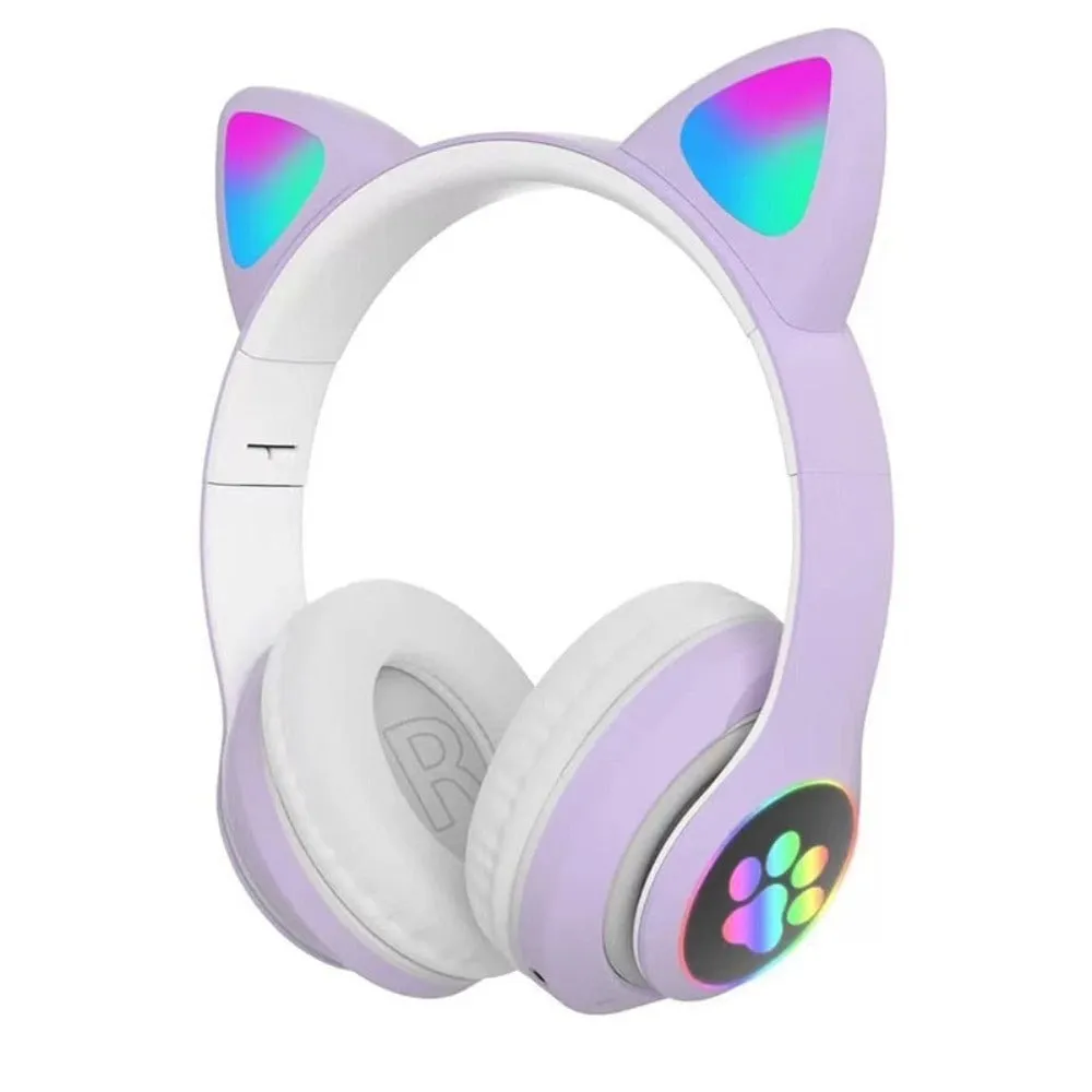 Cartoon LED Cat Ear Bluetooth Headphones