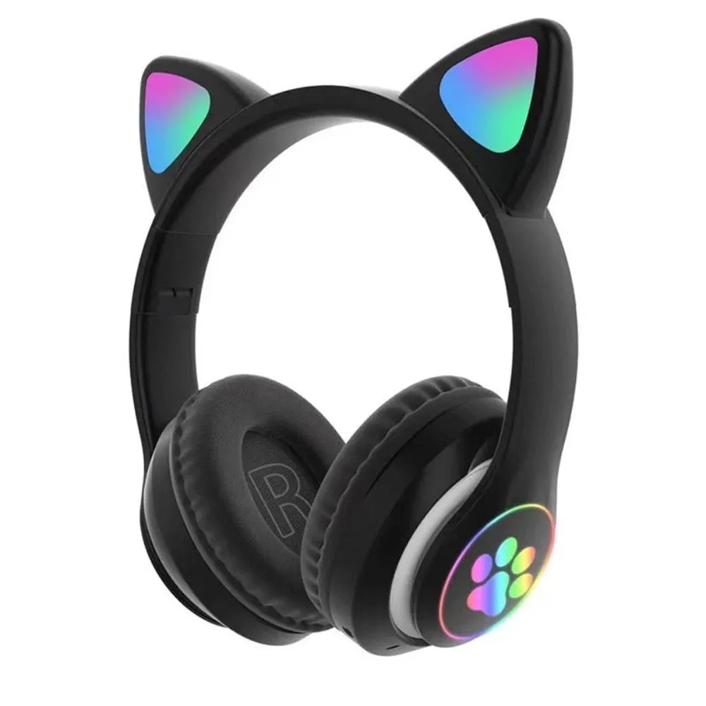 Cartoon LED Cat Ear Bluetooth Headphones