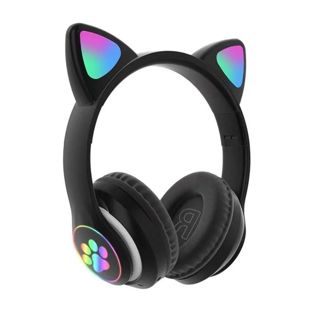 Cartoon LED Cat Ear Bluetooth Headphones