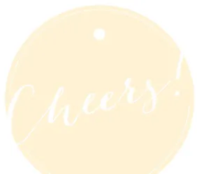 Cheers! Circle Gift Tags, Whimsical Style