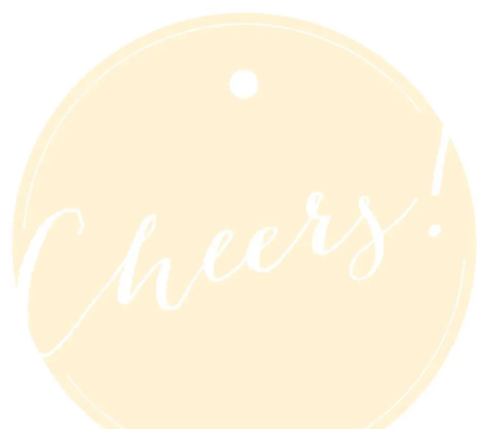 Cheers! Circle Gift Tags, Whimsical Style