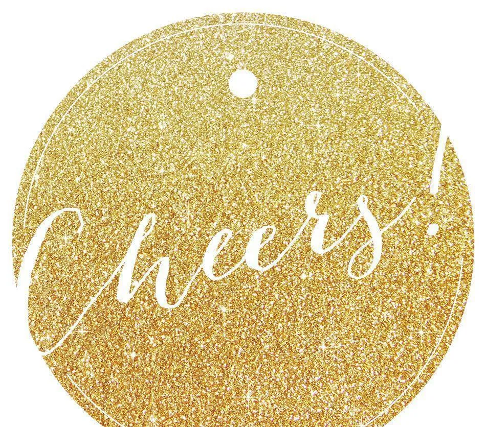 Cheers! Circle Gift Tags, Whimsical Style