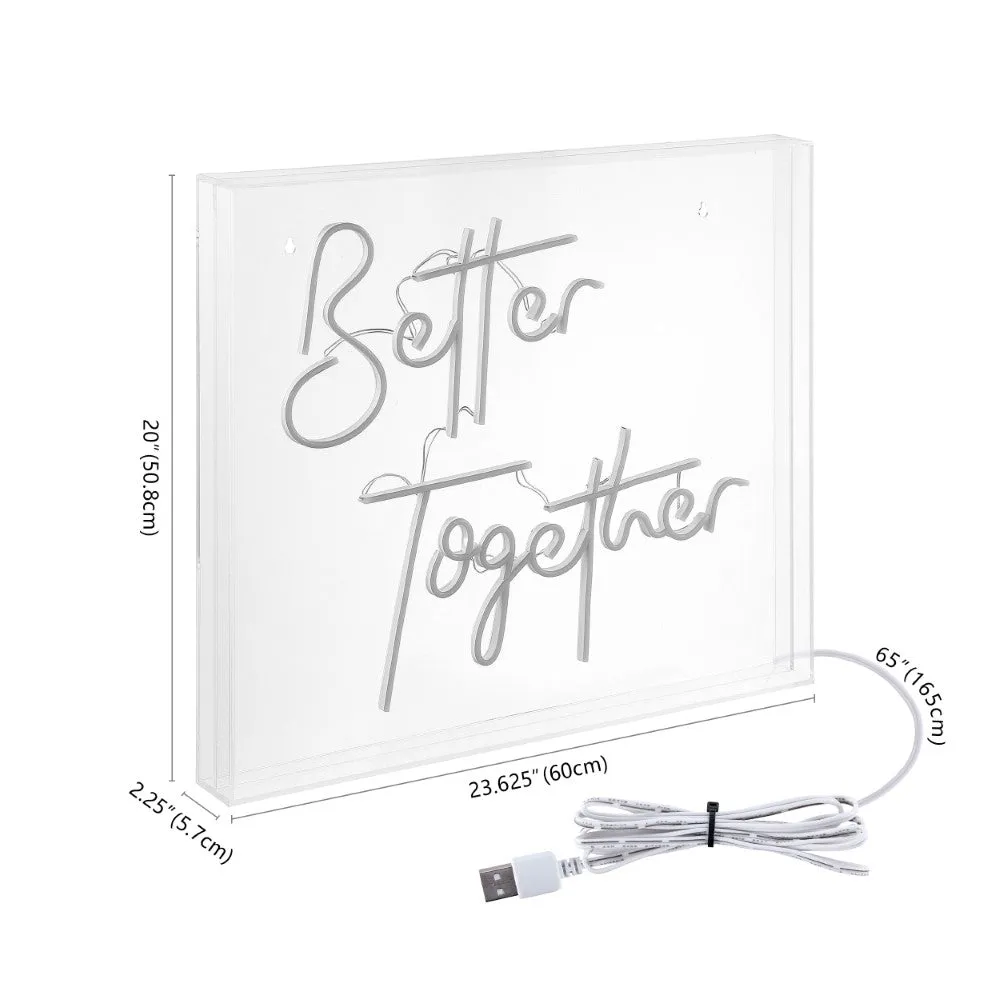 Cheers Together Contemporary Glam Acrylic Box USB Operated LED Neon Light