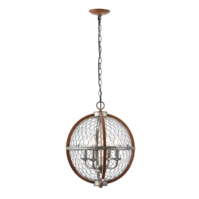 Comegys 16" 4-Light Adjustable Iron Rustic Industrial LED Pendant