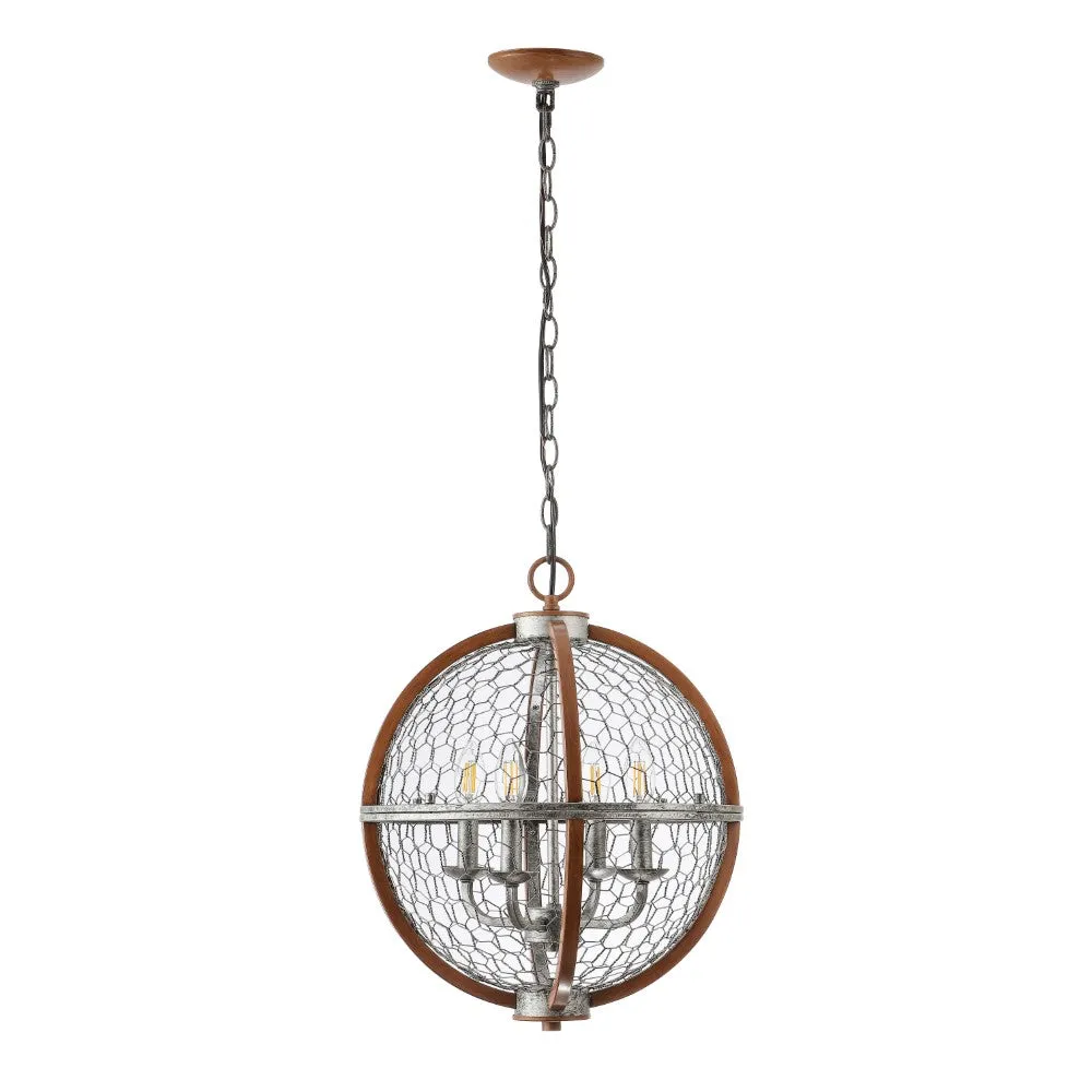 Comegys 16" 4-Light Adjustable Iron Rustic Industrial LED Pendant